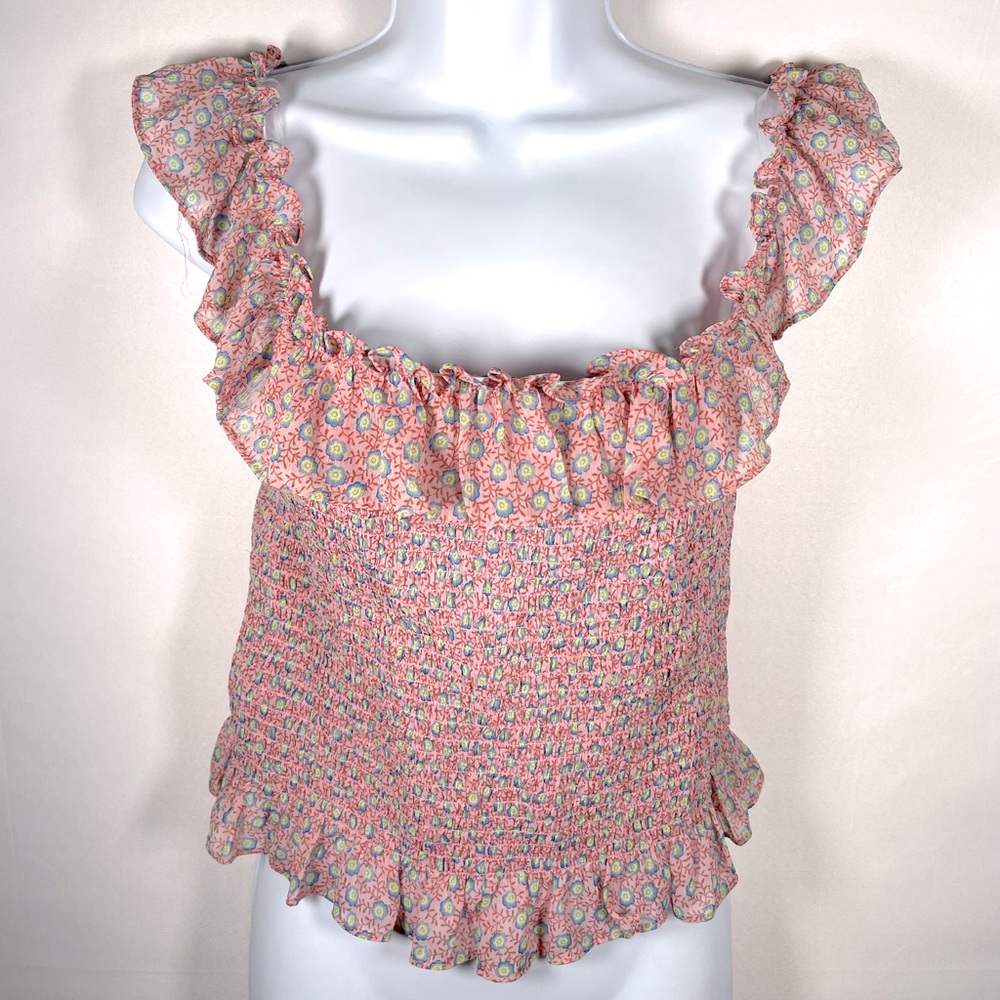 Roughed Pink Crop Top Size Large